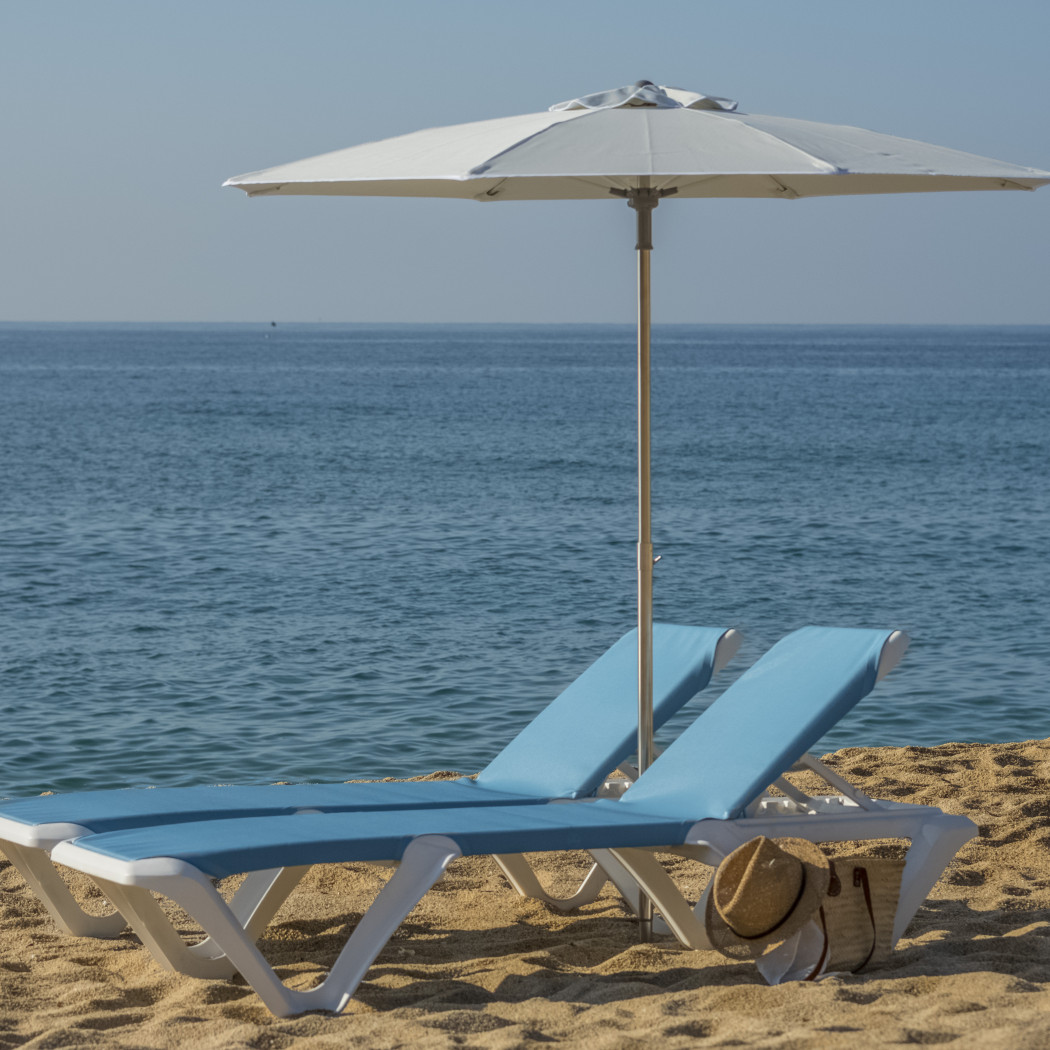 Шезлонг EVA PRO - White frame / blue back