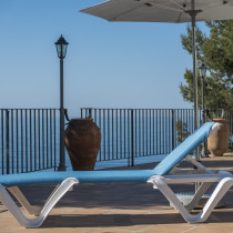 Шезлонг EVA PRO - White frame / blue back