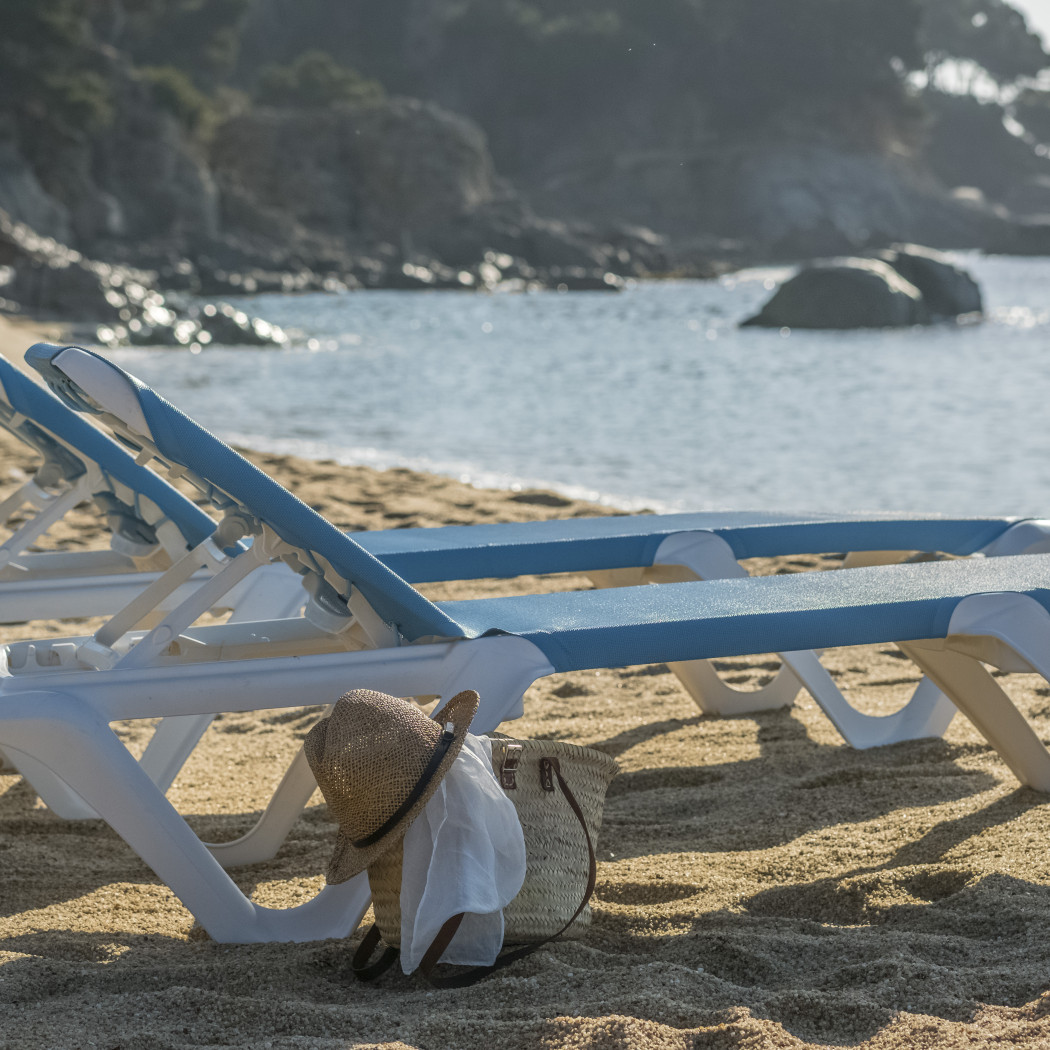 Шезлонг EVA PRO - White frame / blue back