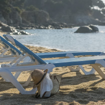 Шезлонг EVA PRO - White frame / blue back