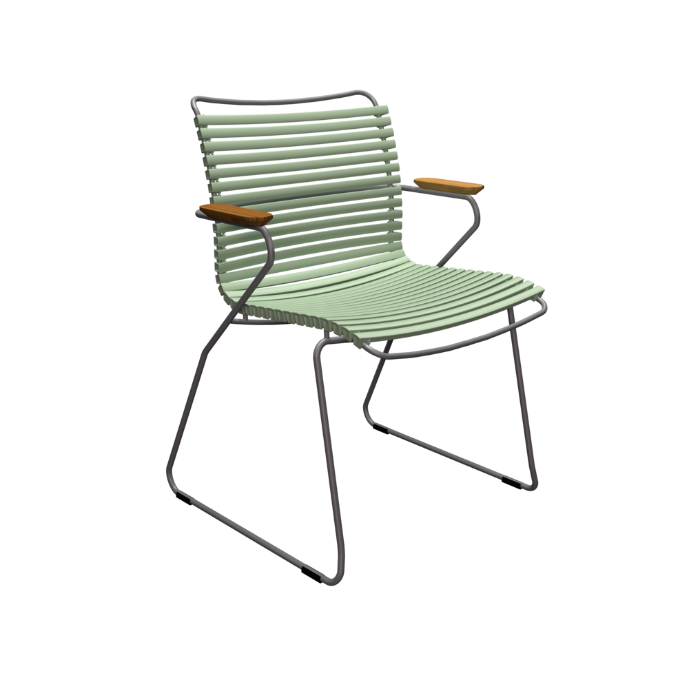 Крісло Click Dining Chair Bamboo Armrests Dusty Green