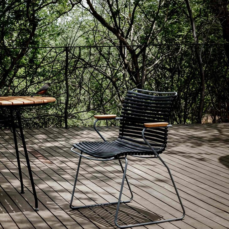 Крісло Click Dining Chair Bamboo Armrests Olive Green