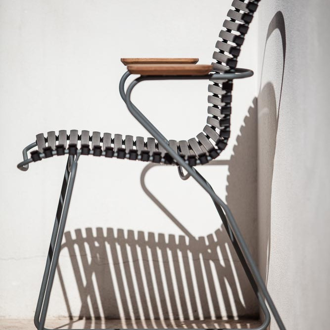 Крісло Click Dining Chair Bamboo Armrests Olive Green