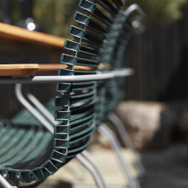 Крісло Click Dining Chair Bamboo Armrests Olive Green