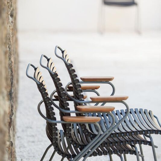 Крісло Click Dining Chair Bamboo Armrests Olive Green