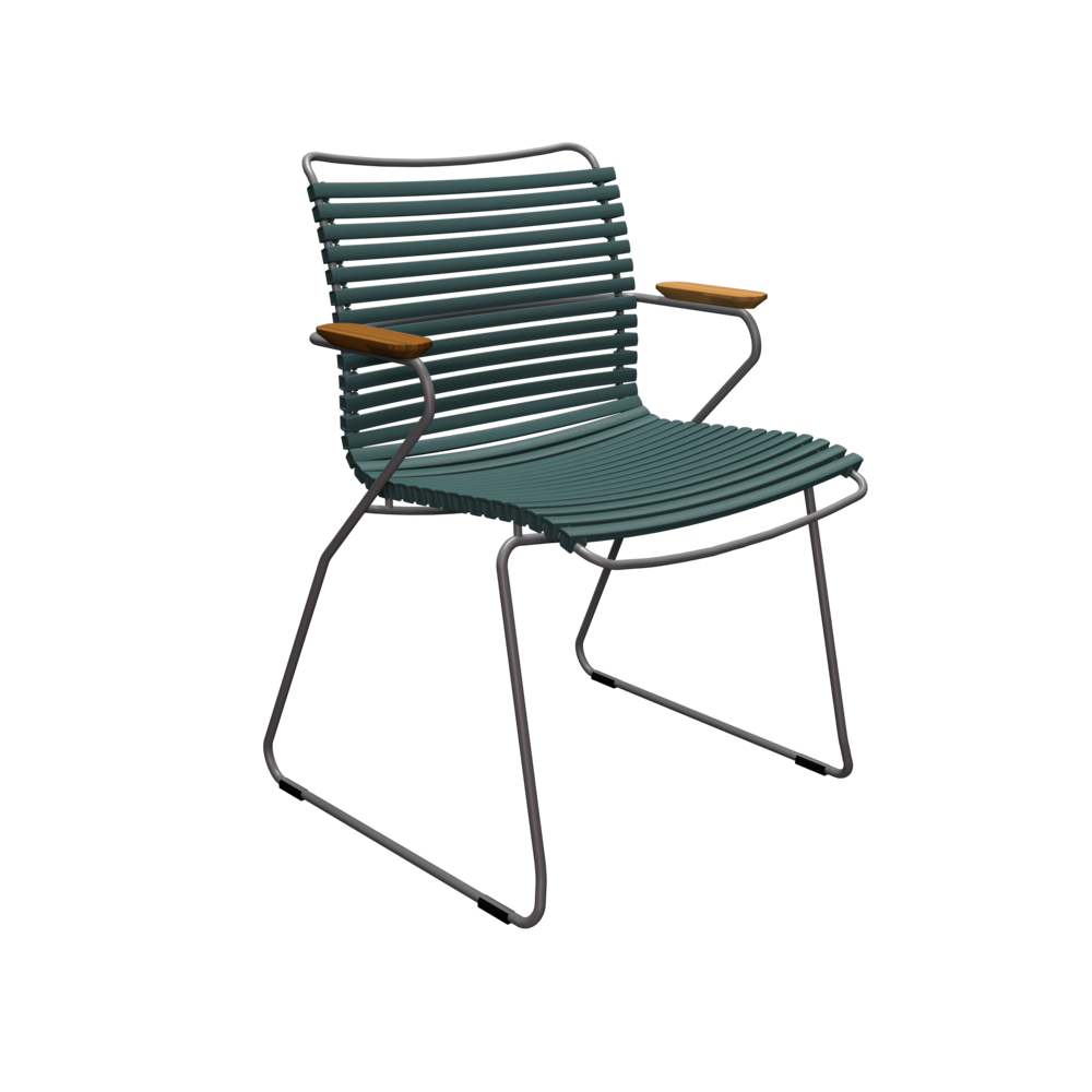 Крісло Click Dining Chair Bamboo Armrests Pine Green