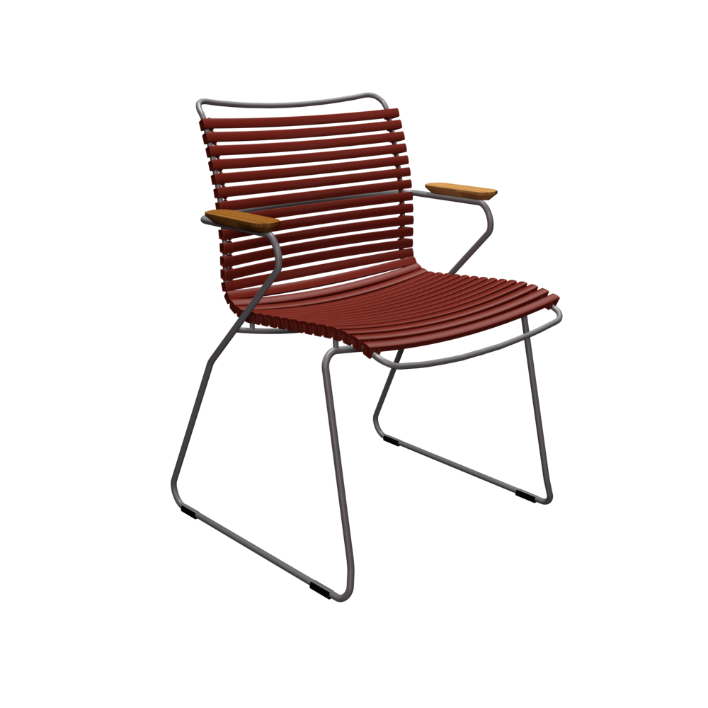 Крісло Click Dining Chair Bamboo Armrests Paprika