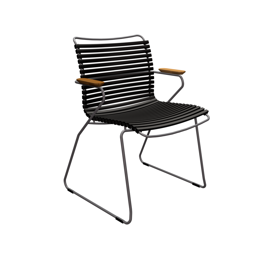 Крісло Click Dining Chair Bamboo Armrests Black