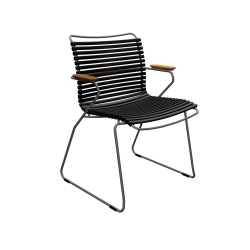 Крісло Click Dining Chair Bamboo Armrests Black