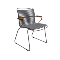 Крісло Click Dining Chair Bamboo Armrests Dark Grey