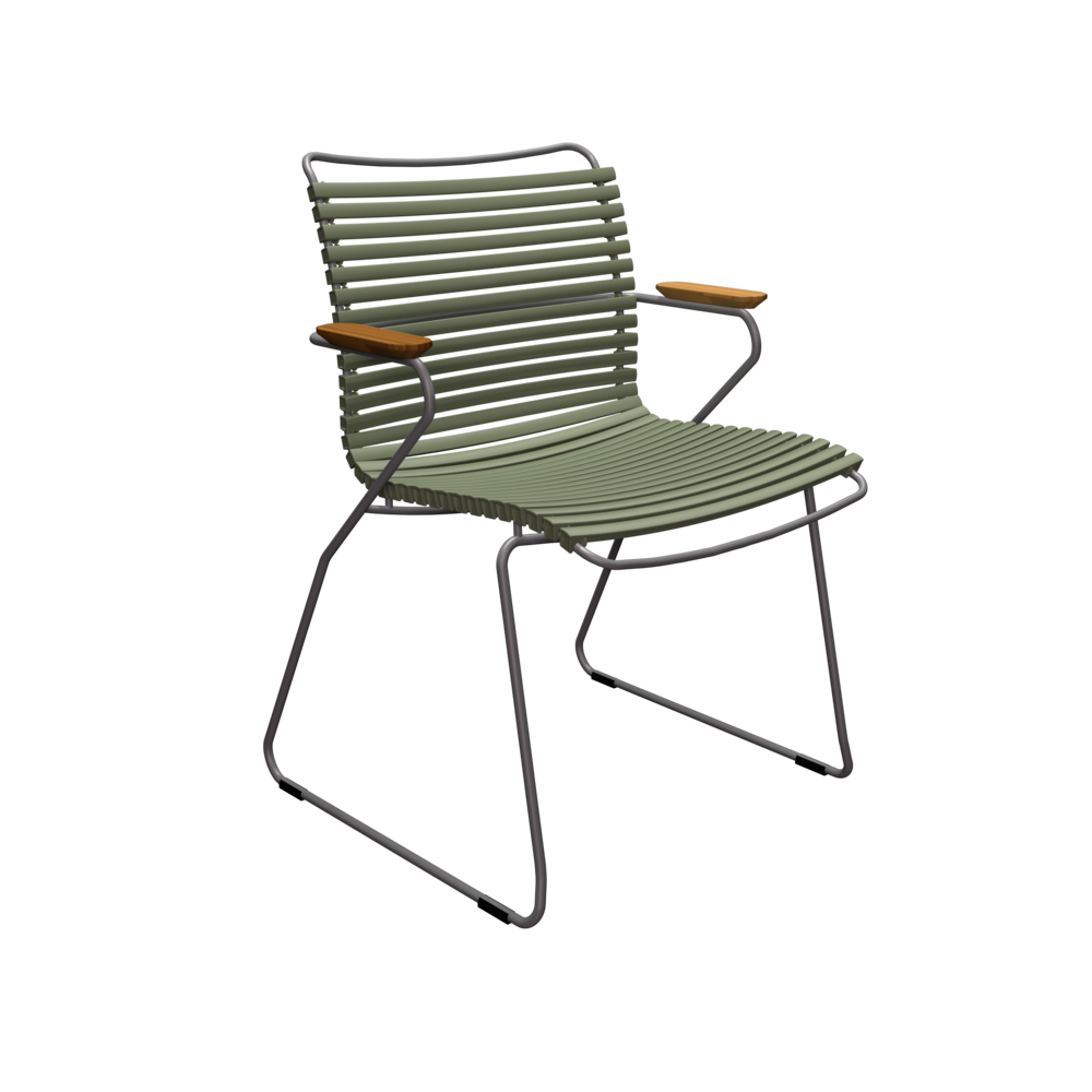Крісло Click Dining Chair Bamboo Armrests Olive Green