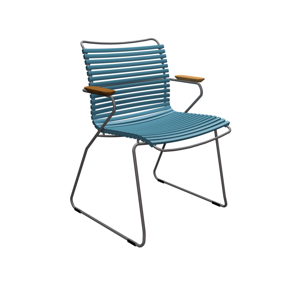Крісло Click Dining Chair Bamboo Armrests Petrol