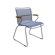 Крісло Click Dining Chair Bamboo Armrests Pigeon Blue