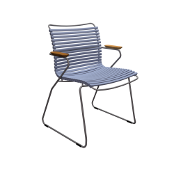 Крісло Click Dining Chair Bamboo Armrests Pigeon Blue