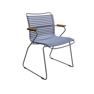 Крісло Click Dining Chair Bamboo Armrests Pigeon Blue