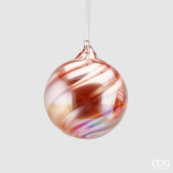 Новорічна іграшка Palla Vetro Spiral Bell Pink D9