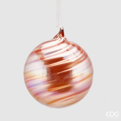 Новорічна іграшка Palla Vetro Spiral Pink D12