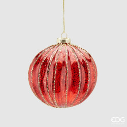 Новорічна іграшка Palla Vetro Antik Righe D10