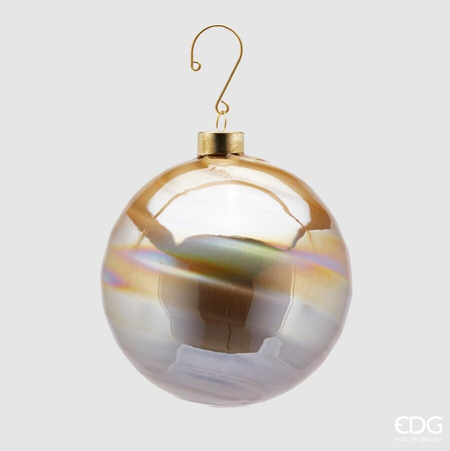 Новорічна іграшка Palla Vetro Spiral Gold D12