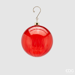 Новорічна іграшка Palla Vetro Vortex Red D8