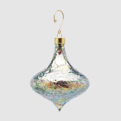 Новорічна іграшка Palla Troto Fuso Microfoglie Teal H7 02