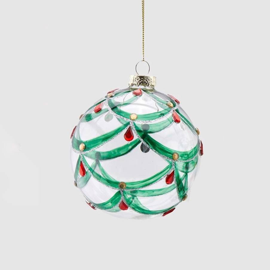 Palla Vetro Green Red D10 -2