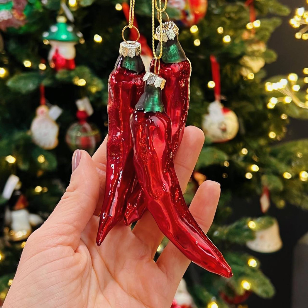 Новорічна іграшка Peperoncino Vetro  H11.5