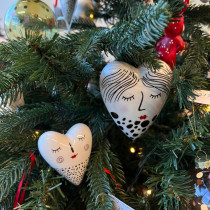 Новорічна іграшка Cuore Faccia Ceramica H10