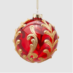 Новорічна іграшка Palla Vetro Deco Red Gold D10 03