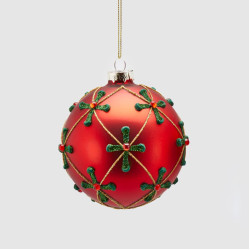 Новорічна іграшка Palla Vetro Fusu Decoflor D10 02