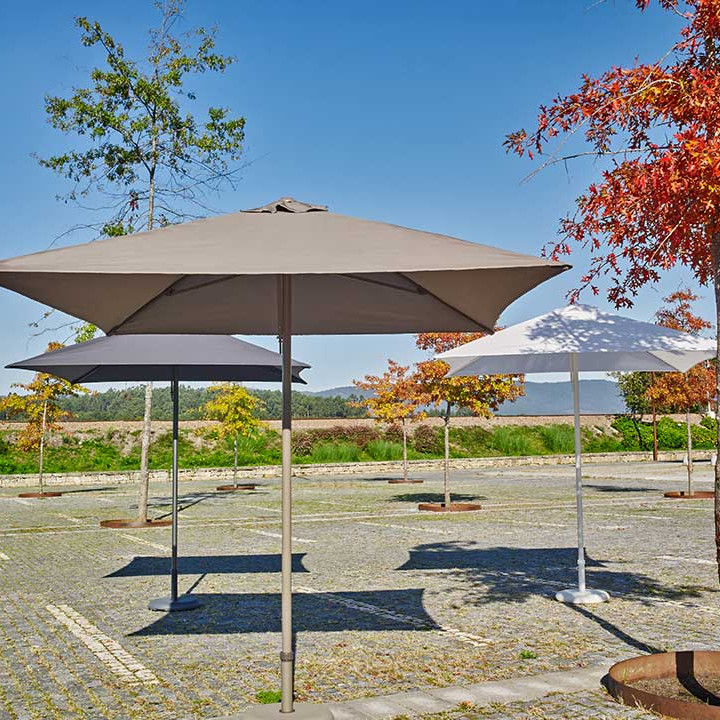 Парасолька Eolo Pureti 2.5x2.5 Taupe Sand з базою Bond 35