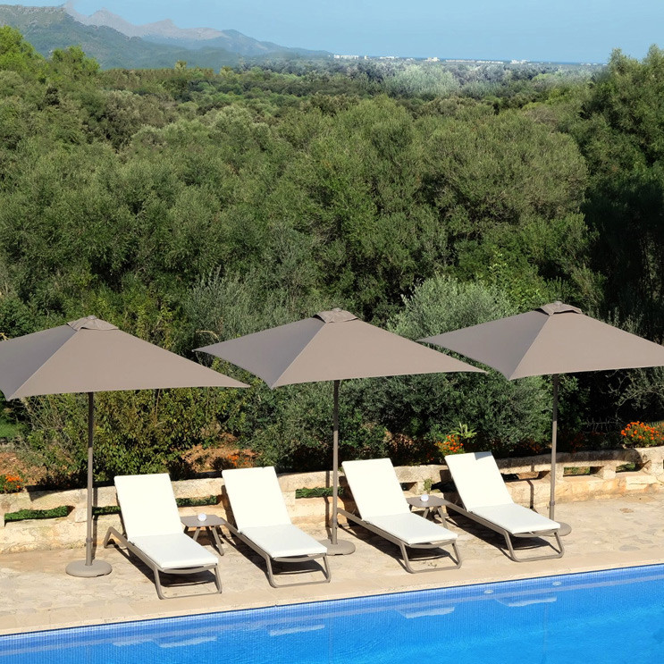 Парасолька Eolo Pureti 2.5x2.5 Taupe з базою Bond 35