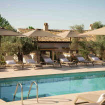 Парасолька Eolo Pureti 2.5x2.5 Taupe Sand з базою Bond 35