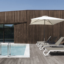 Парасолька Eolo Pureti 2.5x2.5 Taupe Sand з базою Bond 35