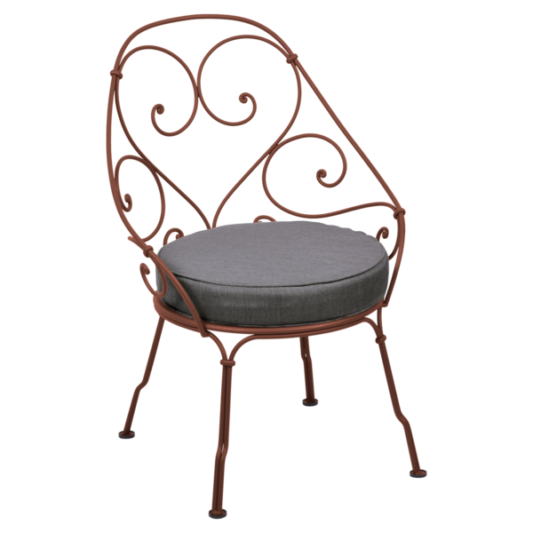 1900 Cabriolet Armchair Red Ochre