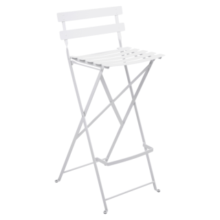 Bistro Foldable Bar Chair Cotton White