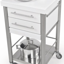 Auxilium Container Acrylic Stone White 500x500x900 Drawer 2