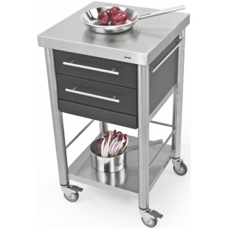 Auxilium Container 2 Acrylic Stone Black 500x500x900 Drawer 2