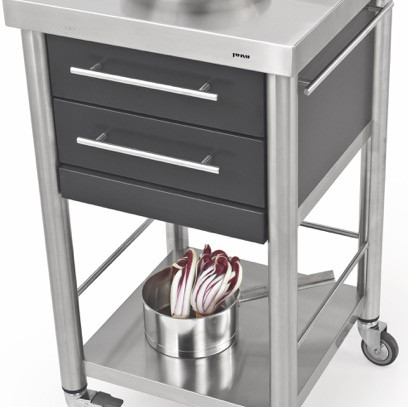 Auxilium Container 2 Acrylic Stone Black 500x500x900 Drawer 2