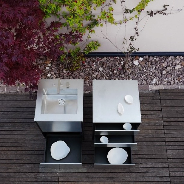 Container stainless steel 658x658х970, дві шухляди