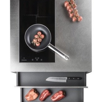 Induction stainless steel 658x658х970, три шухляди, 2 зони