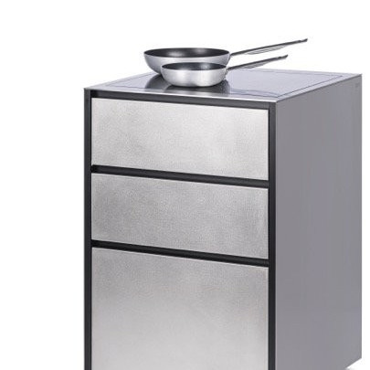 Induction stainless steel 658x658х970, три шухляди, 4 зони