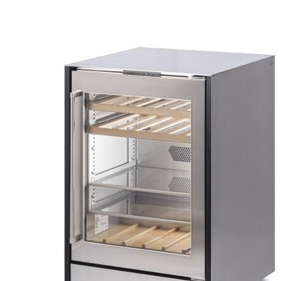 Refrigerator stainless steel 658x658х970, 1 скляні двері