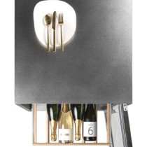 Refrigerator stainless steel 658x658х970, 1 скляні двері