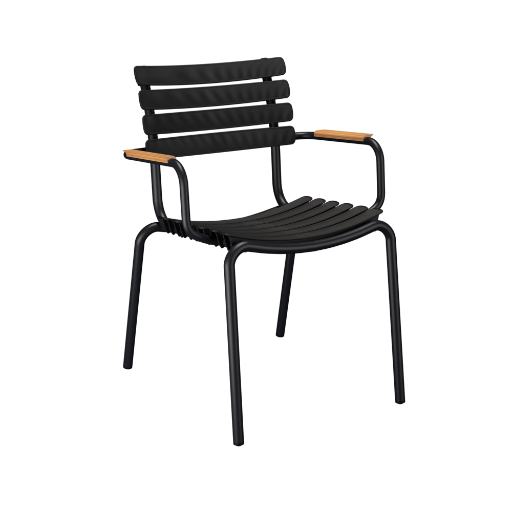 Крісло Reclips Dining Chair Bamboo Armrests Black
