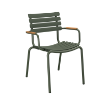 Крісло Reclips Dining Chair Bamboo Armrests Olive Green