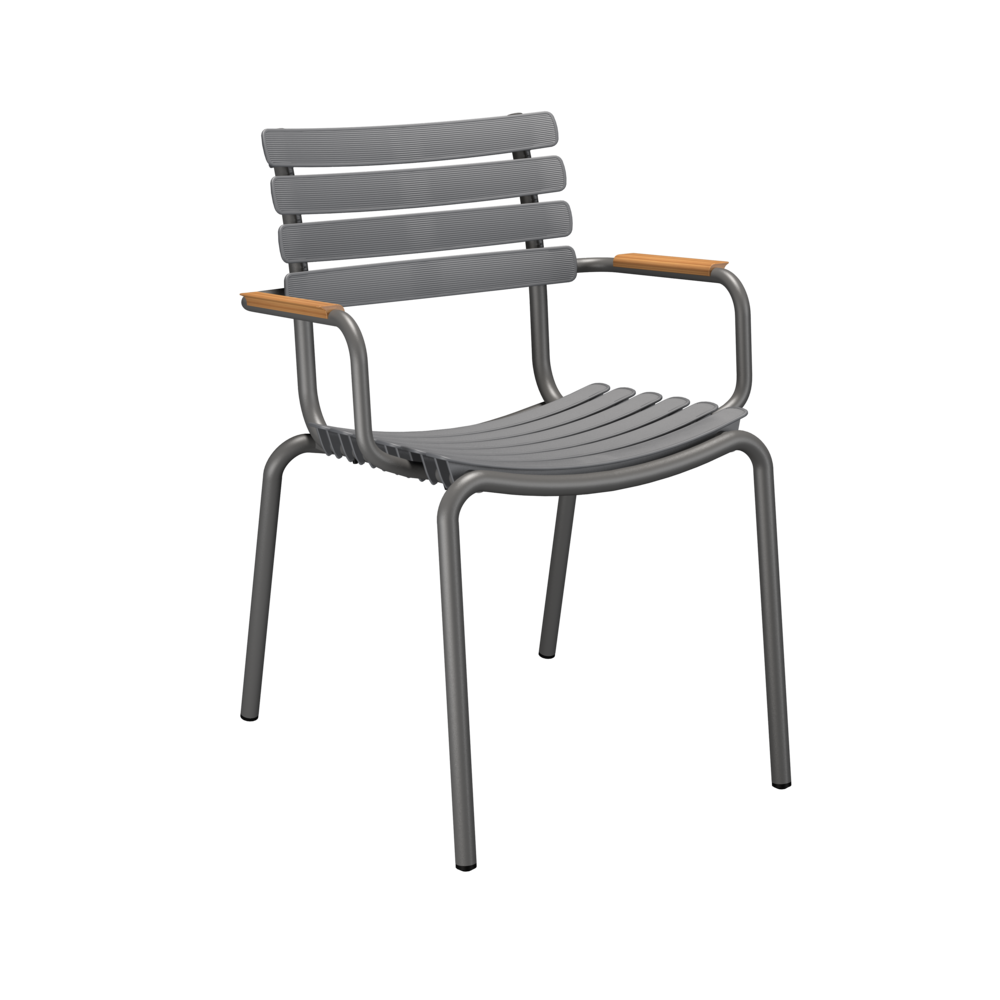 Крісло Reclips Dining Chair Bamboo Armrests Grey