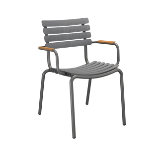Крісло Reclips Dining Chair Bamboo Armrests Grey
