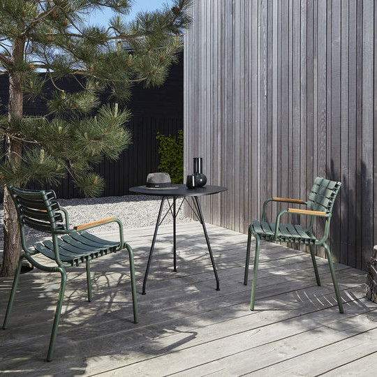 Крісло Reclips Dining Chair Bamboo Armrests Olive Green