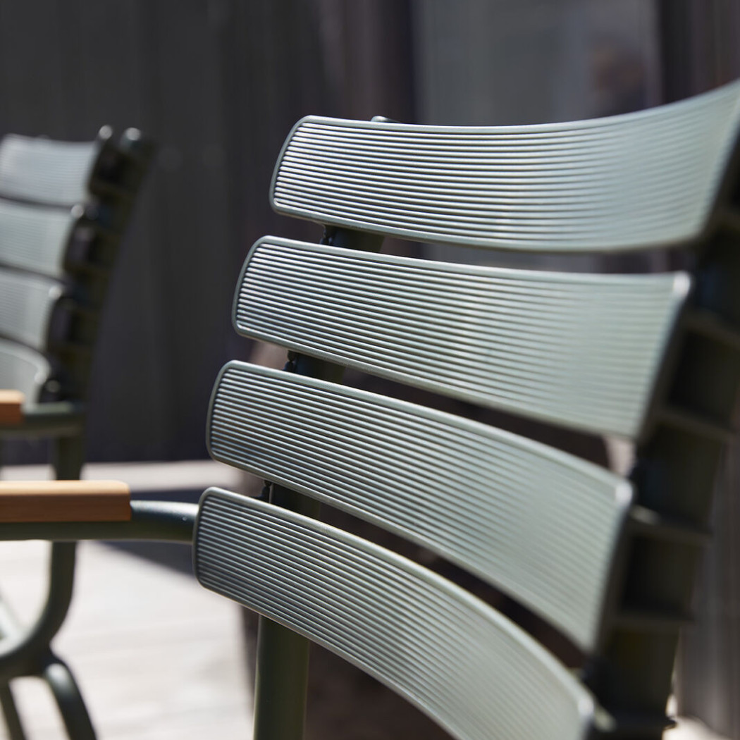 Крісло Reclips Dining Chair Bamboo Armrests Olive Green